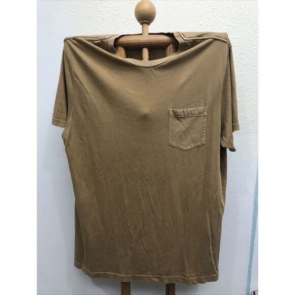 RVCA Shirt Men XXL Brown Pocket Tee Crew Neck Skate Surf Slim Fit Minimalist - Picture 3 of 9